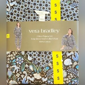 Vera Bradley Black and Blue Patterned Pajama Set